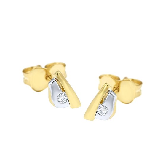 Lucardi - Boucles d'oreilles bicolores avec zircone