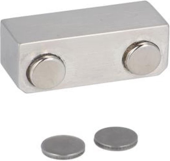 eliga Door Magnet 22 mm with U-Adhesive Plate for Glass Doors 6 mm