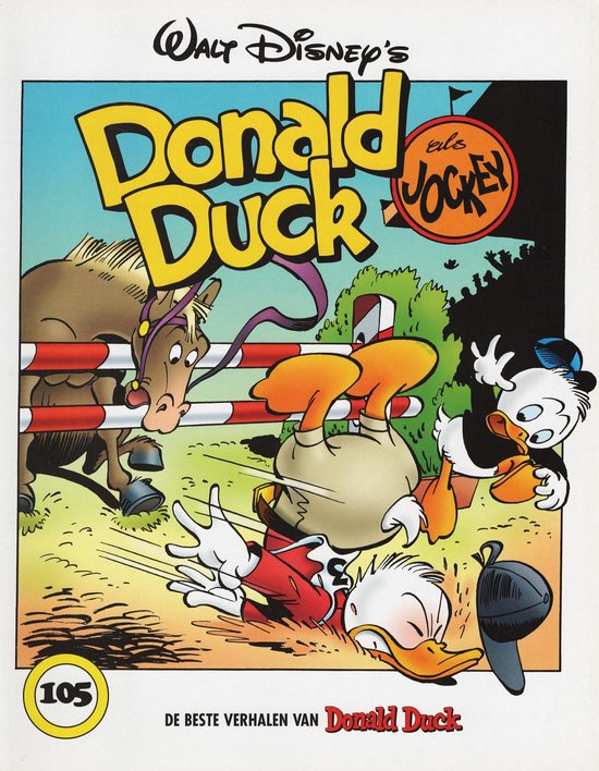 Donald Duck als jockey