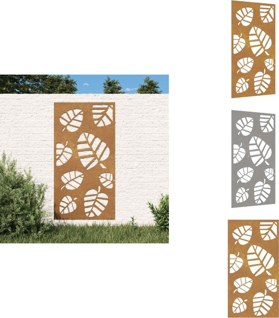 Wanddecoratie tuin bloemenontwerp 105x55 cm cortenstaal vidaXL