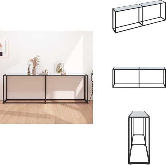 Wandtafel 180x35x75,5 cm gehard glas zwartmarmerkleurig kopen