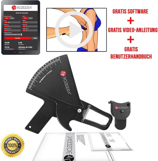 Étrier De Mesure De Pli Cutané – Testeur De Masse Grasse, Perte De Poids, Fitness