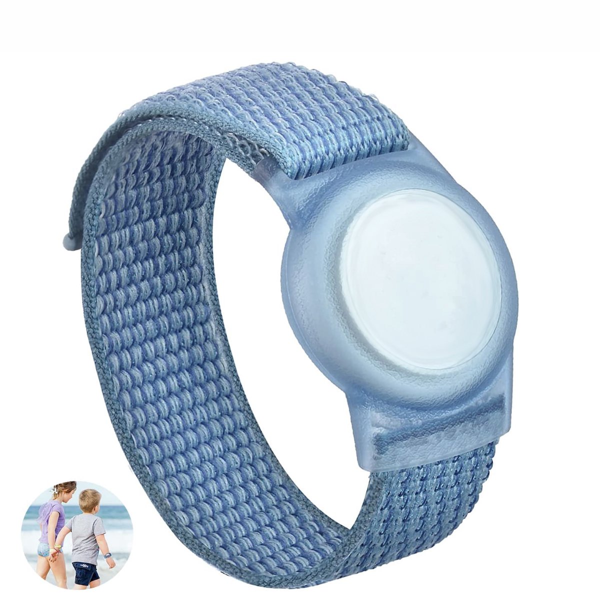Consumerce® Nylon Armband Geschikt voor AirTag met Klittenband Sluiting - Blauw - Kind Polsband - Kids GPS Horloge - Peuter - Tracker - Ouderen - Kinderhorloge - Kinderen - Volgsysteem - Trackers Armbanden