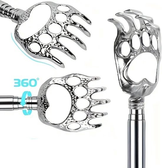 Gratte-dos Télescopique En Inox - Longueur Réglable 18 à 53 Cm - Griffe Masseur - Neuf