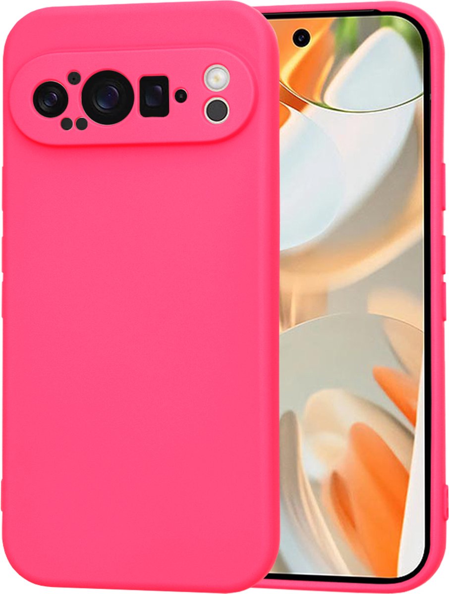 Techsuit Soft Flex Silicone Back Cover hoesje voor Google Pixel 9 Pro - Hot Pink