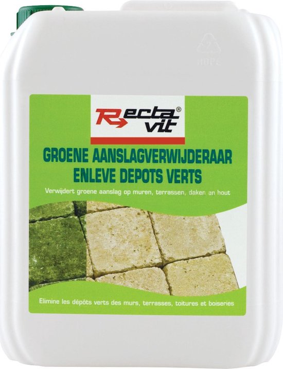 Rectavit Groene Aanslagverwijderaar – Verwijdert Algen, Mos & Korstmos – Gebruiksklaar – Voor Terras, Gevel & Hout - 5l — afbeelding 4