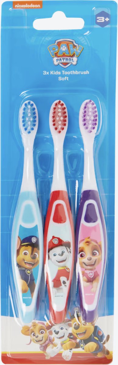 Goedkoopste Paw Patrol Tandenborstels - Set van 3 stuks - Vanaf 3 jaar - Tanden Poetsen met Plezier - Peuters & Kleuters - Kinder Tandenborstel - PawPatrol Tandenborstel - Kindertandenborstel - Melktandjes Poetsen - Kids - Hoge Kwaliteit