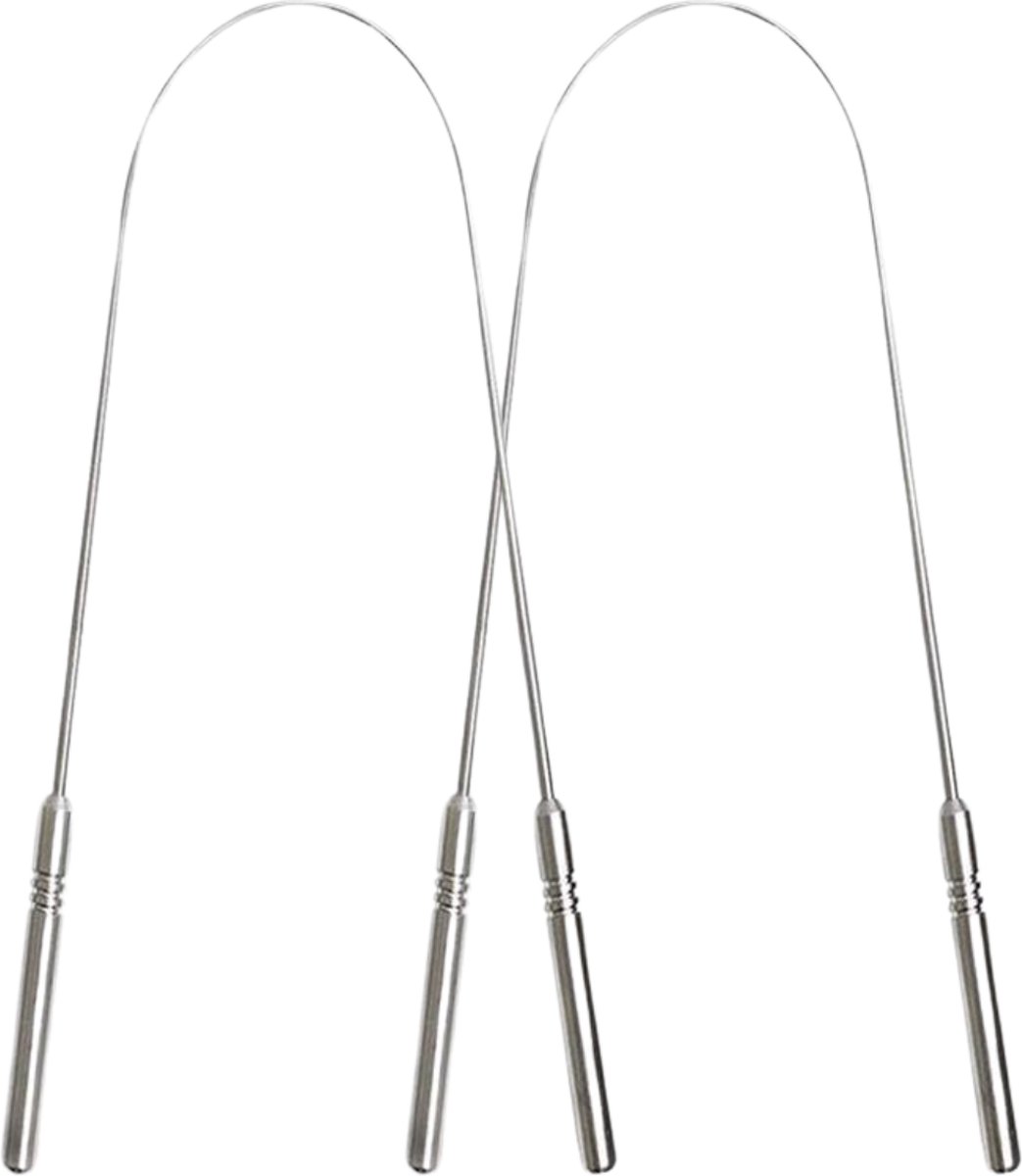 Goedkoopste Tongschraper Zilver - RVS - Set van 2 - Slechte adem - Tongreiniger - Anti Bacterieel - Mondverzorging - Tong Schraper - Tongue Scraper
