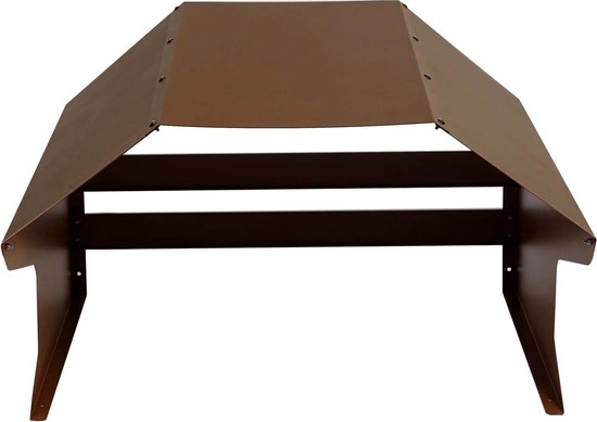 Garage pour robot tondeuse MCW-L43, capot de tondeuse à gazon, métal 40x59x69cm ~ marron