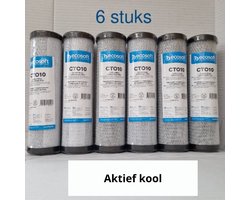 Ecosoft 6 stuks - Aktieve Kool filter - koolfilter - voor 10" filterhuis , carbonfilter - carbon block