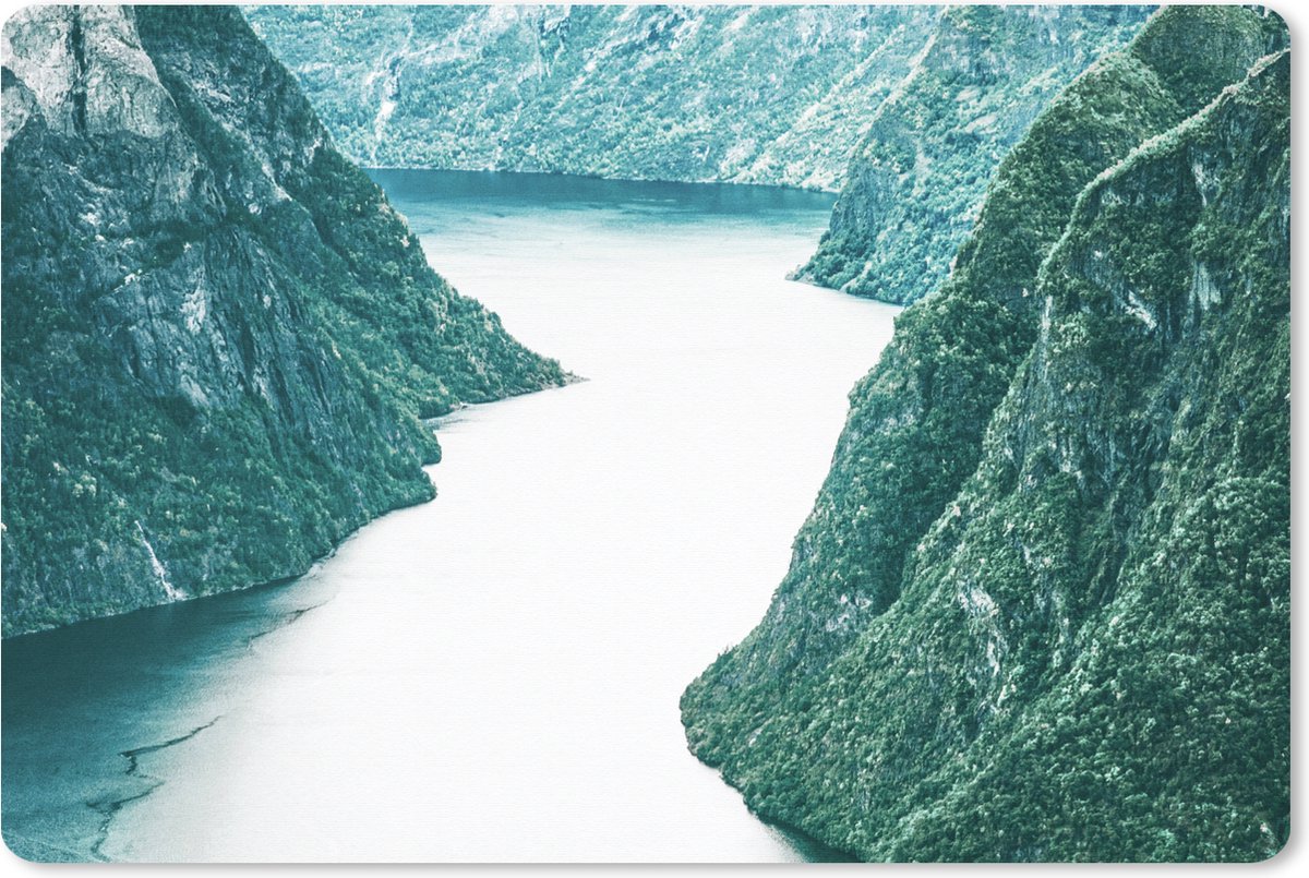 Muismat XXL 120x80 cm - Bureau onderlegger - Bureau mat Natuur - Bergen - Groen - Rivier - Bureaumat - Gaming mousepad xl - Bureaulegger groot - Computer deskmat