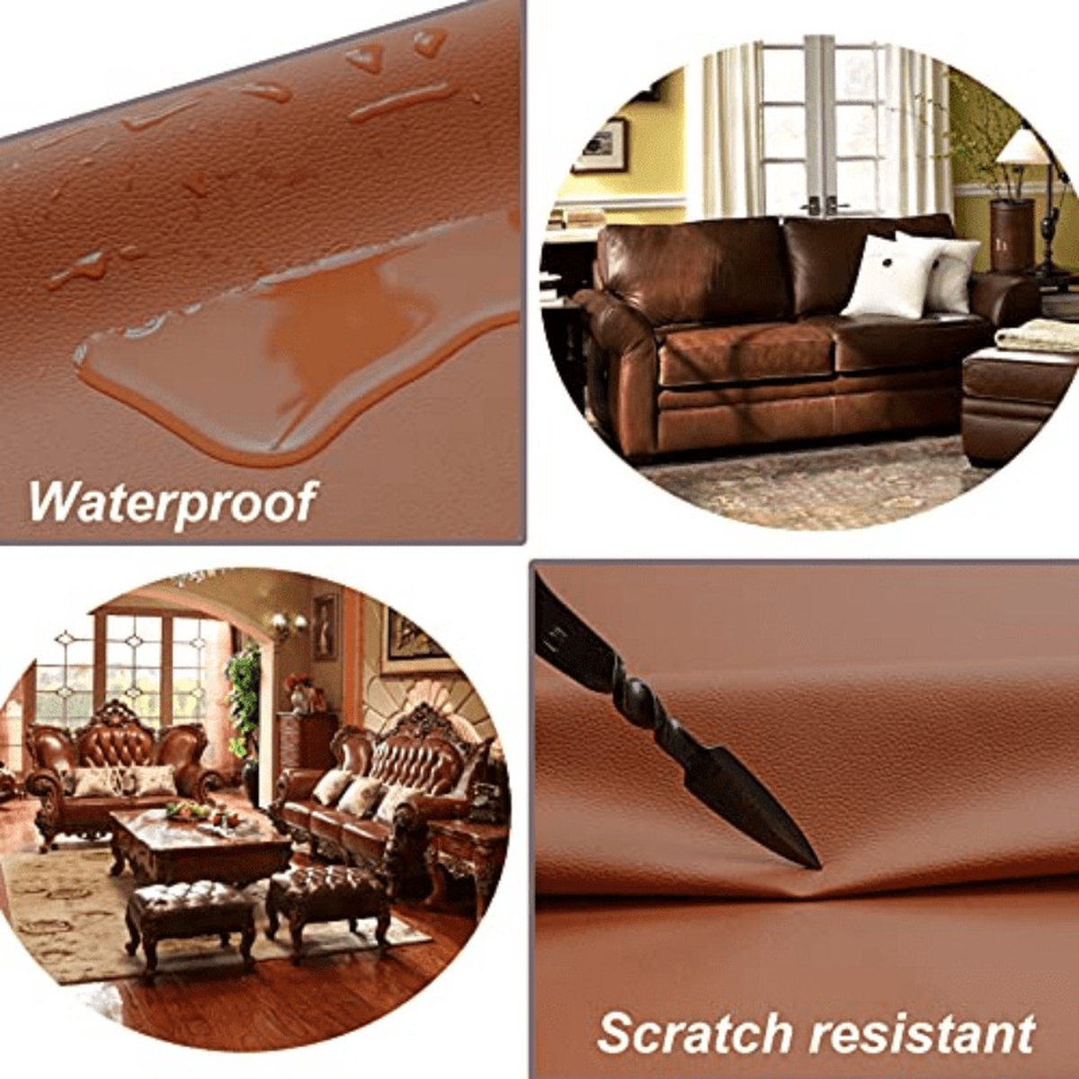 Leder reparatie kit, 40 x 80 cm OAZ kunstleer zelfklevend