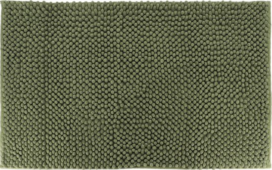 Tendance Badmat microfiber - bolletjes - groen - 50 x 80 cm - absorberend - badkamer mat - antislip - zacht