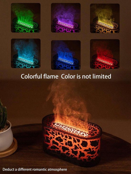 Xcruiser Aroma Diffuser Humidificateur Ultrasonique Brume Cool Brumisateur LED Huile Essentielle Flamme Lampe Difusor