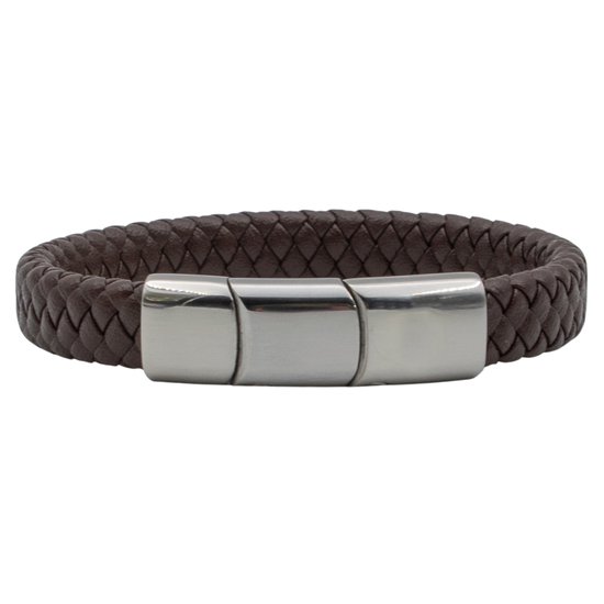 Fossil Herenarmband van halfedelstaal of roestvrij staal met schuifsluiting, Roestvrij staal, Geen edelsteen