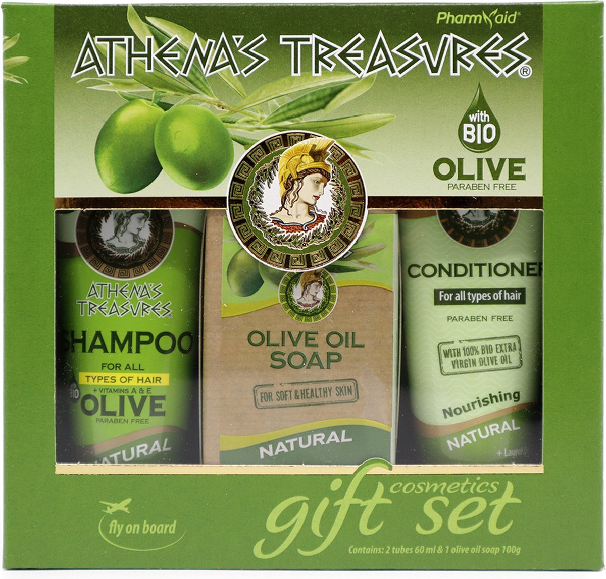 Pharmaid Athena’s Treasures Cosmetics Giftset 1: Het Ultieme Cadeau met Natuurlijke Verzorgingsroutine op basis van Olijfbladextract