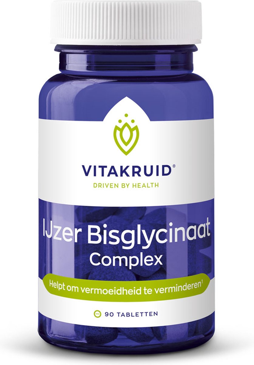 Goedkoopste Vitakruid IJzer Bisglycinaat 28 Complex oa Koper Vitamine C 90 Tabletten