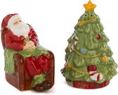 GOODWILL-KERST-PEPER-ZOUT-STEL-KERAMIEK-KERSTMIS-KERSTMAN-KERSTBOOM-8,5CM