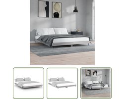 vidaXL Houten Bedframe - King Size Bed - Bedframe bewerkt hout grijs sonoma eikenkleurig 120x200 cm - Grijze Bedbank - Slaapcomfort - Luxe Bed