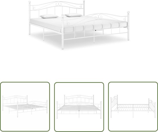 vidaXL Bedframe metaal grijs 120x200 cm, tweepersoonsbed, bed, bedombouw, tweepersoonsbedden, bedden, bedombouwen, frame, frames, slaapmeubel