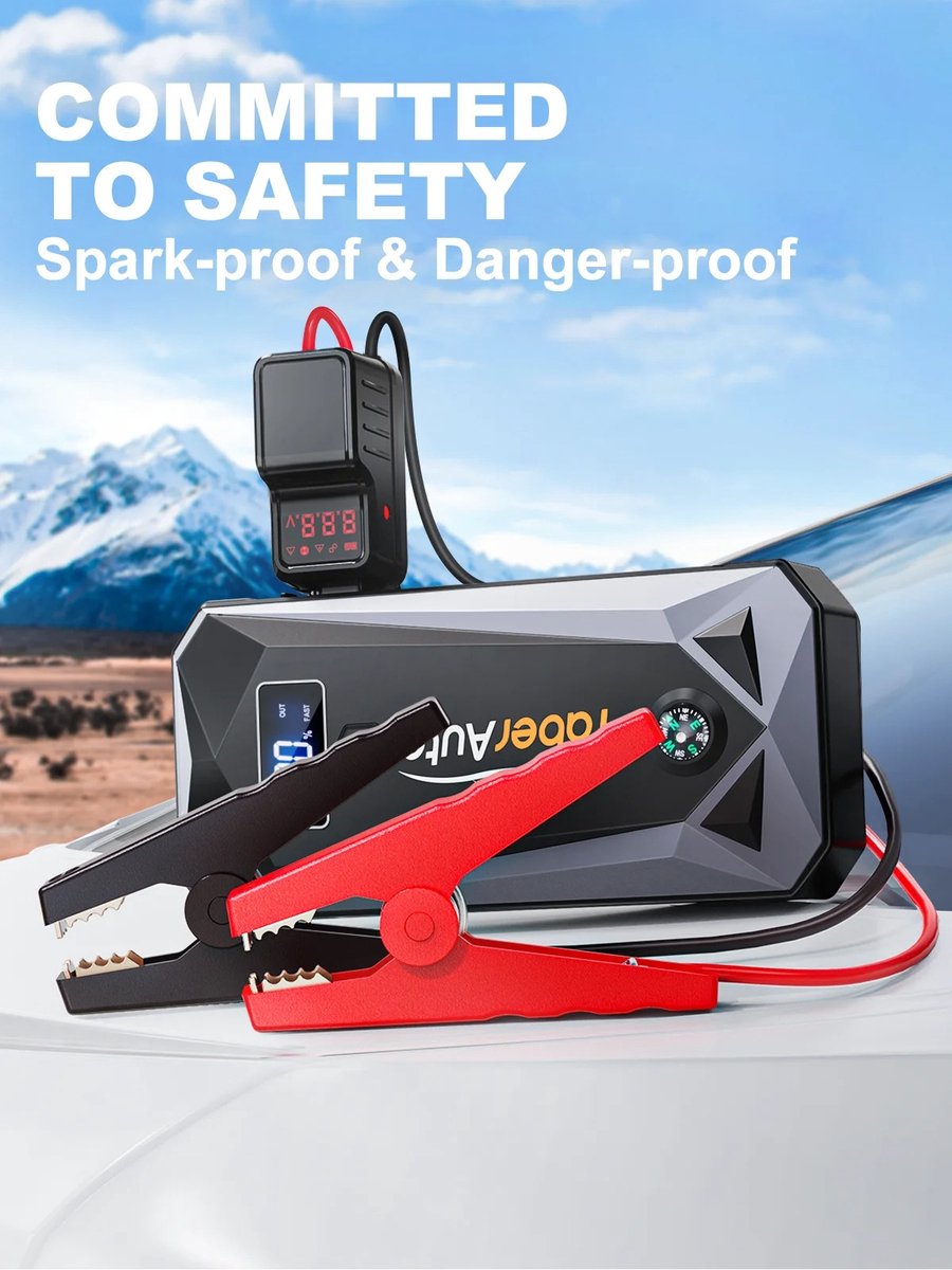 ANSODY 3000 A starthulp powerbank voor auto's (tot 10 l benzine/8 l