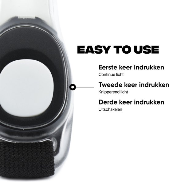 Rockerz Hardloop verlichting - Hardloop lampjes inclusief batterijen - LED verlichting voor om je armen - Water resistant - Set van 2 - Kleur: Wit