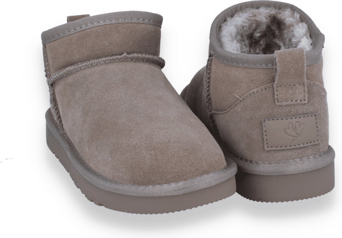 Double Heart Dames Pantoffel | Taupe | Maat: 36