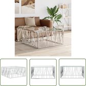 The Living Store Table basse en acier inoxydable - 100 x 100 x 50 cm - Plateau lisse - Largement applicable