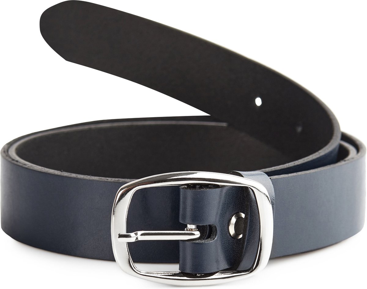 Ladeheid Dames Kledingriem - Riem - Broekriem - Verstelbaar - Leer - MS-EL-D41 - Marineblauw-2 - 85 cm