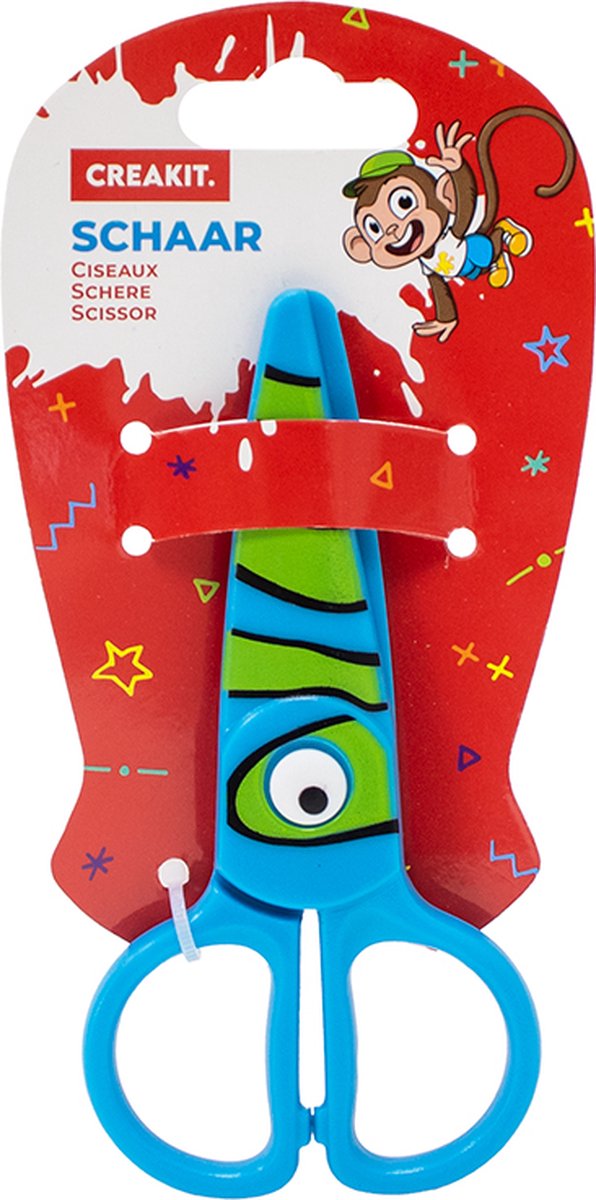 CREAKIT. Kinderschaar – 15 cm – Peuterschaar – Easy Grip Hobbyschaar – Universele Papierschaar – Kinderschaar Veilig – Blauw/groen