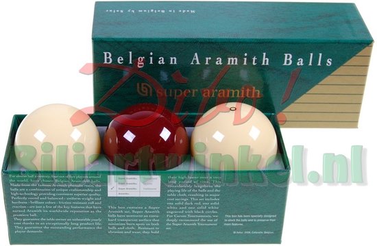 Carambole ballen Super Aramith dark red. 61,5 mm