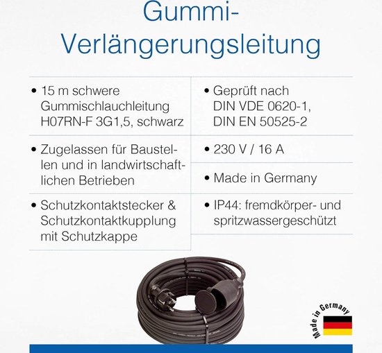 as - Schwabe 70833 PVC-Aansluitkabel, 3 meter Kabellengte, Wit