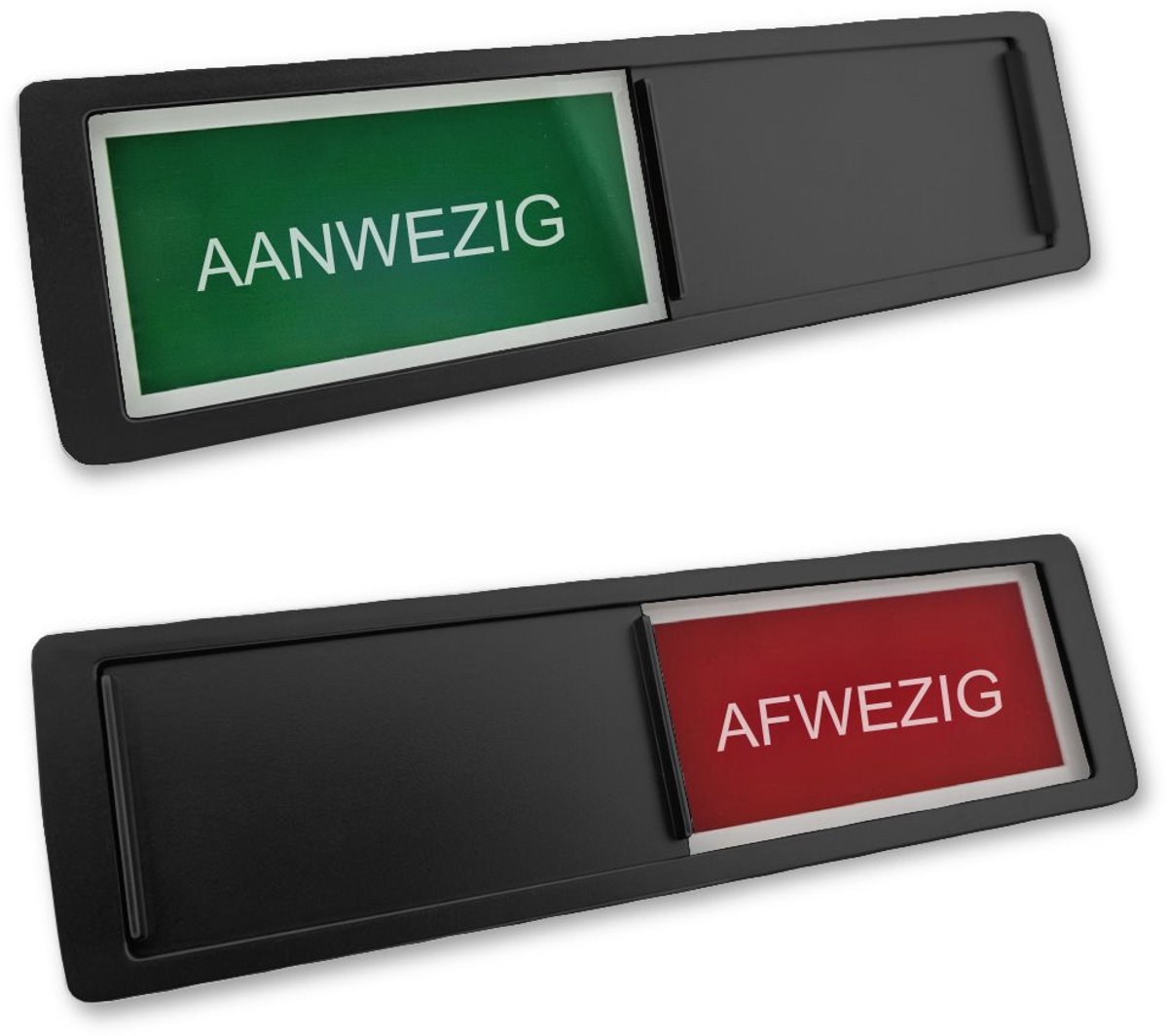 CombiCraft schuifbordje met "Aanwezig-Afwezig" in zwart 178 x 50 mm - per 1 stuk