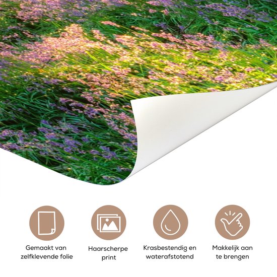Poster de porte - Fleurs - Forêt - Printemps - Vert - Sticker de porte - Porte Papier peint photo - Décoration de porte - Autocollant autocollant - Chambre - 80x205 cm - Salon - Toilettes - Salle de bain