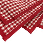 texpot 12 Stück Landhaus Servietten 60 x 60 cm Rot-weiß