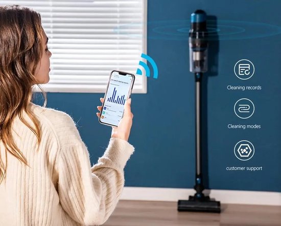 Aspirateur balai Eszenzics™ ProP11 - Sans fil - Aspirateur puissant 30 kPa - 60 minutes - Brosse démêlante - Filtre 4 couches - Affichage LED - Aspirateur à main