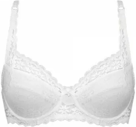 Teyli Cotton Bra - Dames Beugel BH - BH met Kanten Bies - Gemaakt van Hoge Kwaliteit Katoen - Comfortabel & Stijlvol - Perfect voor Dagelijks Gebruik Wit 100D : Teyli