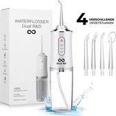 Bol.com Dual R&D Waterflosser - Elektrisch flosapparaat - Monddouche -Draadloos -Gratis adapter- 4 opzetstukjes - Oplaadbaar aanbieding