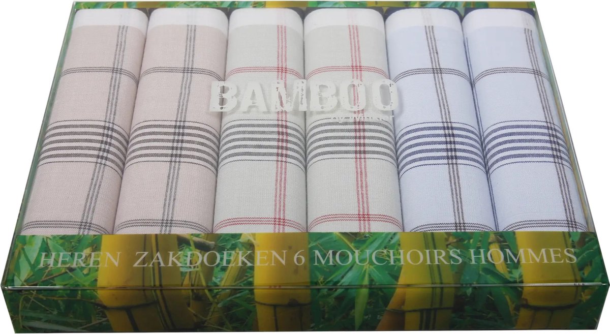 Goedkoopste Tiseco bamboo Heren zakdoeken - 6-pack