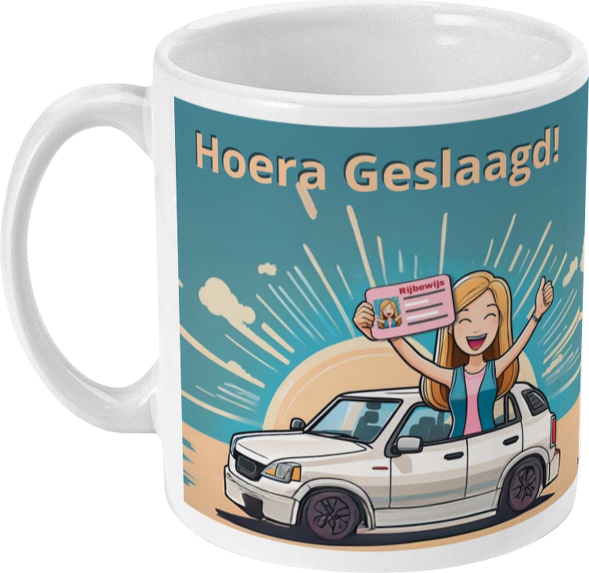 Rijbewijs - Geslaagd - Cadeau - Mok - Koffiemok - Theemok - vrouw