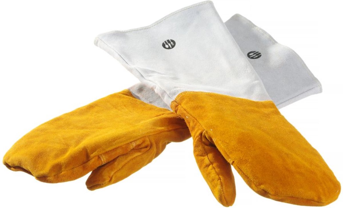 HENDI Hittebestendige lederen barbecue wanten – extra lang – set van 2 – 460 mm