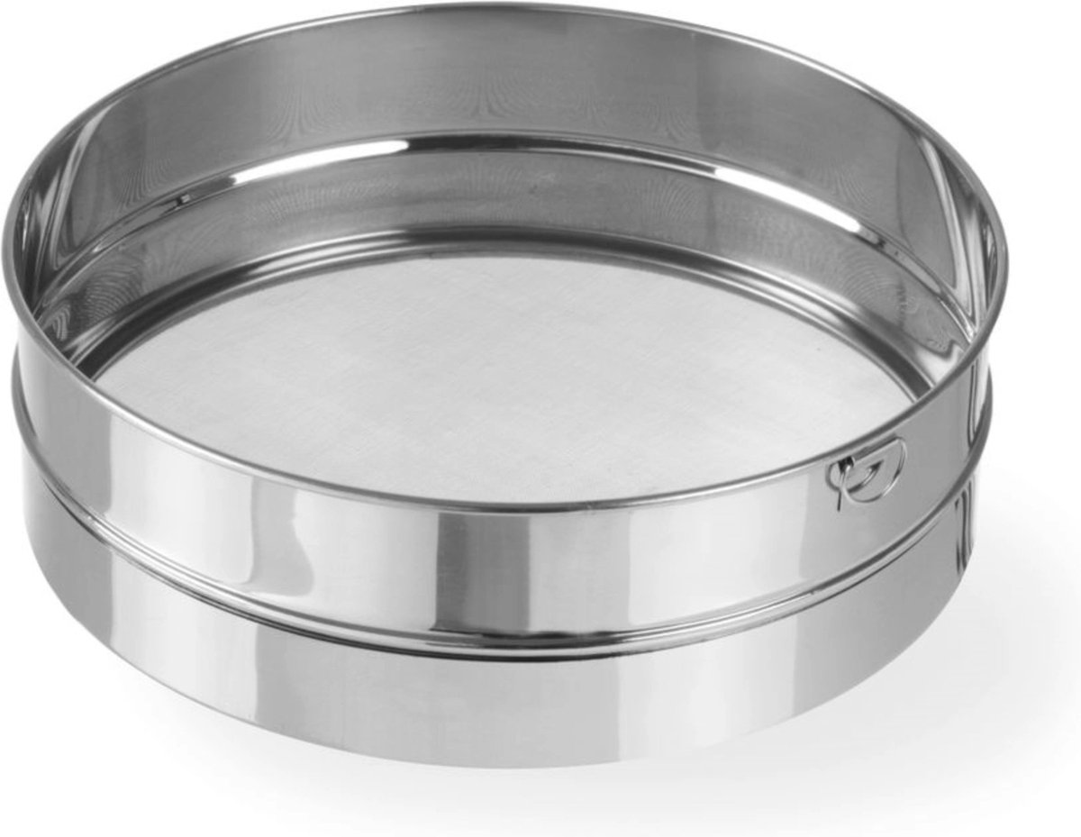 HENDI Ruime RVS bakkerszeef voor paneermeel ⌀ 410 mm, (H) 80 mm, vaatwasmachinebestendig