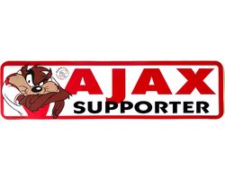AFC Ajax Sticker - Looney Tunes - Tazmanian Devil - Ajax Supporter - 33 x 9 cm
