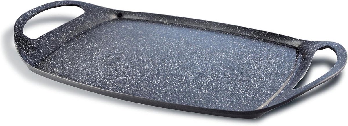 Grillplaat 47x29cm van gegoten aluminium BioStone® zwart - Pen 8551 met anti-aanbaklaag