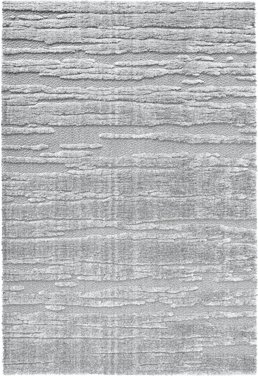 Rugsman Osaka 013.025.5171 Vloerkleed - 200 x 290 cm - Grijs - Rechthoekig - Polyester - Woonkamer - Geometrisch - Shaggy - Hoogpolig