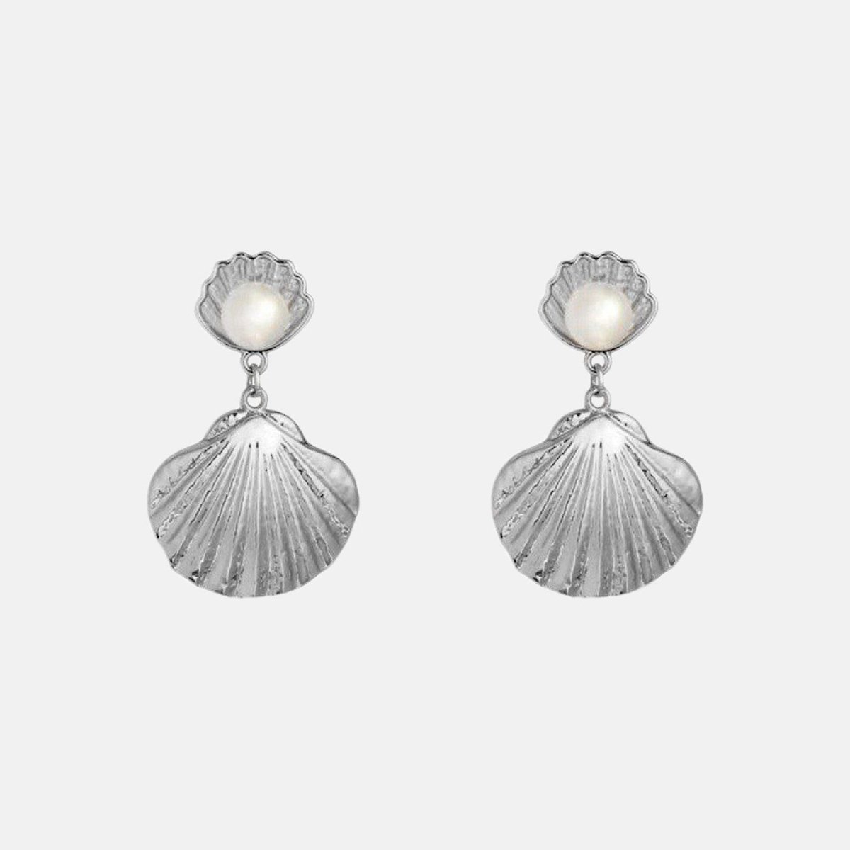 Margot Bardot Ariel Pearl Shell Oorbellen Silver