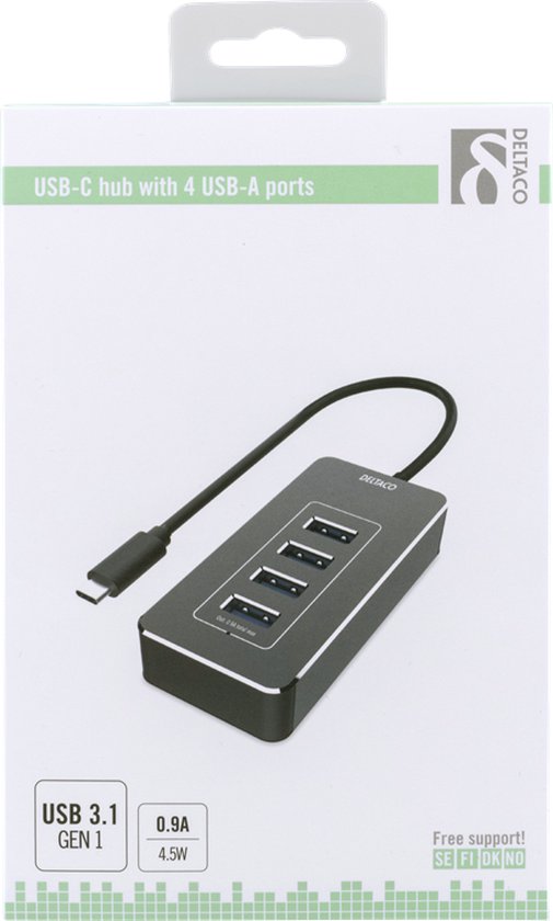 Externe USB 3.0 hub met 7 poorten transparant