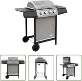 Bol.com The Living Store Gasbarbecue 4 branders - Groot kookoppervlak - Robuuste kap met thermometer - Zijtafels - Vetopvangbak ... aanbieding