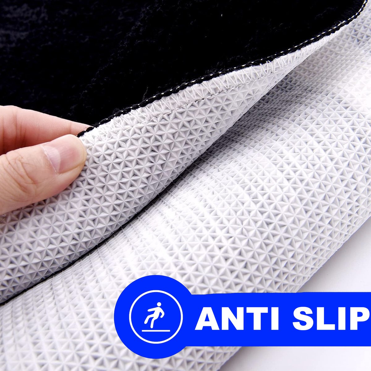 thumbnail: Licsaliwe 8-Ballen Tapijt - Zwart/Wit Ronde Pluizige Vloermat | 61 Cm | Antislip & Wasbaar