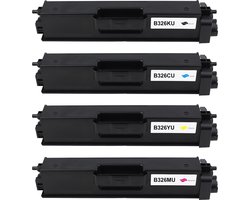 MediaHolland - Toner de marque privée TN-326 TN-325 adapté aux Imprimantes laser Brother - Zwart , Cyan, Magenta et Jaune - Cartouches de Toners - Zwart: 4000 pages et couleur : 3500 pages